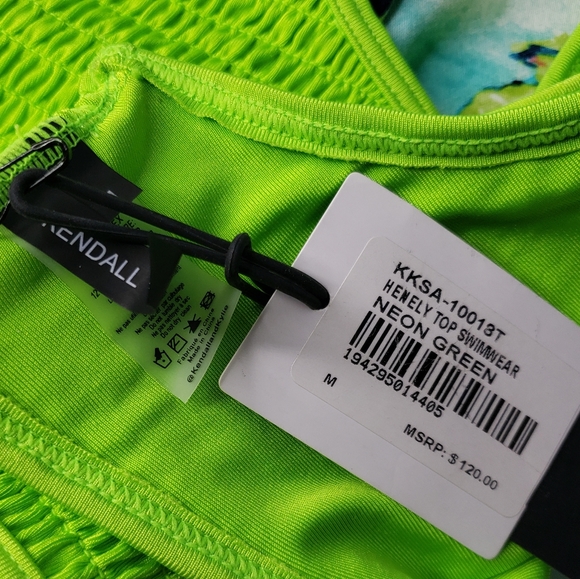 Kendal and Kylie Smocked Thermal Faux Button Scoopneck Bikini Top NWT Me… - Picture 11 of 16